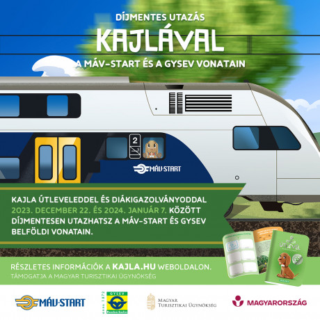 A világoszöld Kajla útlevéllel díjmentesen utazhatnak a MÁV-START belföldi járatain.